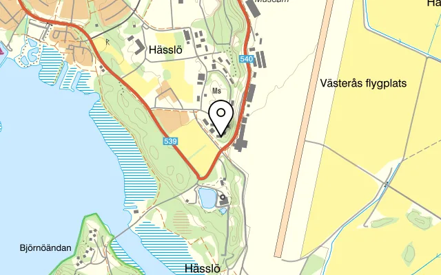 Karta som visar Hässlö Werdshus på Flottiljgatan 73, 721 31 Västerås