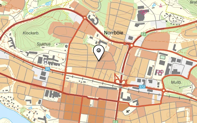 Karta som visar Pizzeria Viking på Åsgatan 26, 931 40 Skellefteå