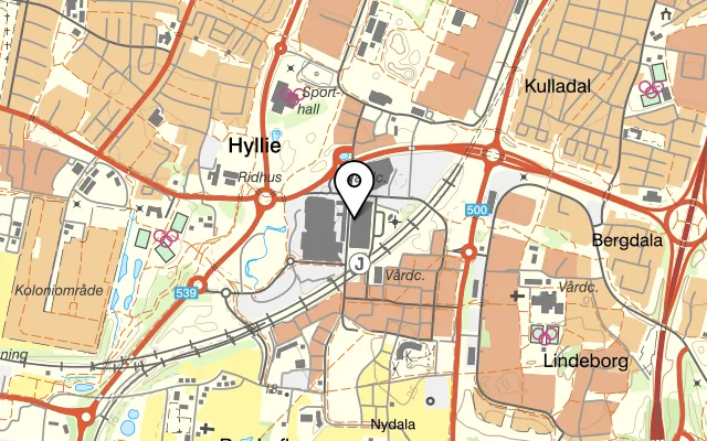 Karta som visar Percys på Hyllie Boulevard 16, 215 32 Malmö