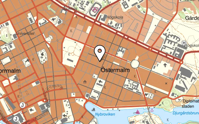 Karta som visar Mom på Nybrogatan 40, 114 40 Stockholm