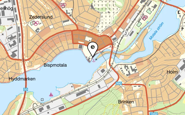 Karta som visar Hamnkrogen på Platensgatan 8, 591 35 Motala