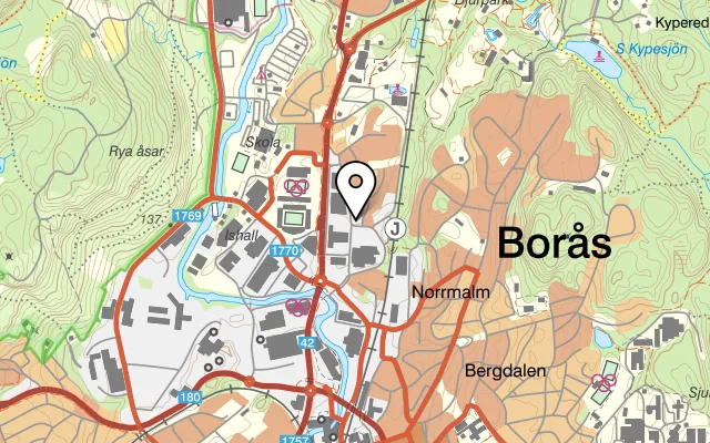Karta som visar Cafe Viskan Express på Herrljungagatan 1, 506 30 Borås