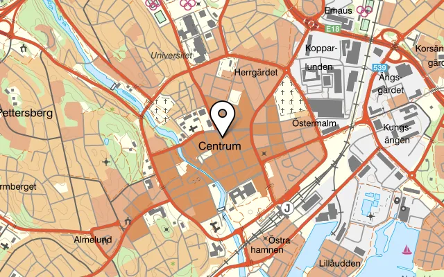 Karta som visar Piazza Di Spagna på Vasagatan 26, 722 15 Västerås