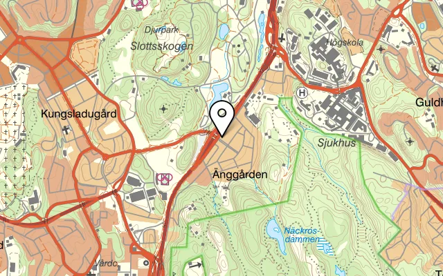 Karta som visar Änggården Kolgrill & Pizzeria på Carl Skottsbergs gata 84, 413 19 Göteborg