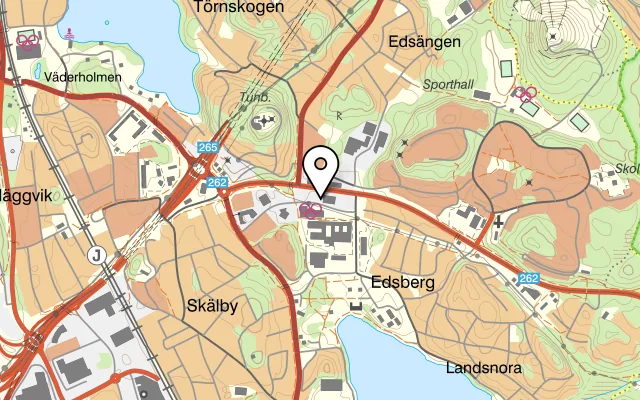 Karta som visar Pizzeria Fresta på Djupdalsvägen 25, 192 51 Sollentuna