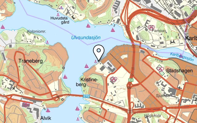 Karta som visar Piren på Kristinebergs Strand 2, 112 52 Stockholm