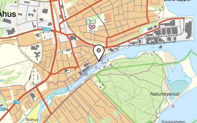 Karta som visar Skeppsbron Nº5 på Gamla Skeppsbron 7, 296 31 Åhus