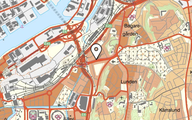 Karta som visar Lilla Restaurangen på Redbergsvägen 8, 416 65 Göteborg