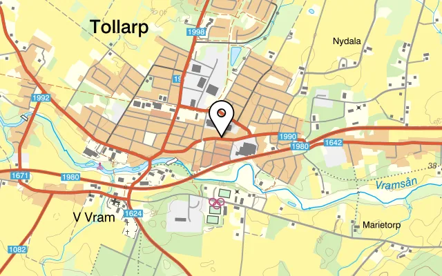 Karta som visar Tollarps Kinarestaurang på Kungsvägen 25B, 298 31 Tollarp