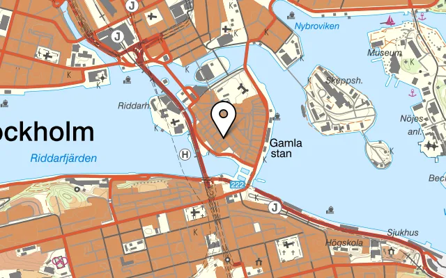 Karta som visar The Liffey på Stora Nygatan 40, 111 27 Stockholm, Sweden