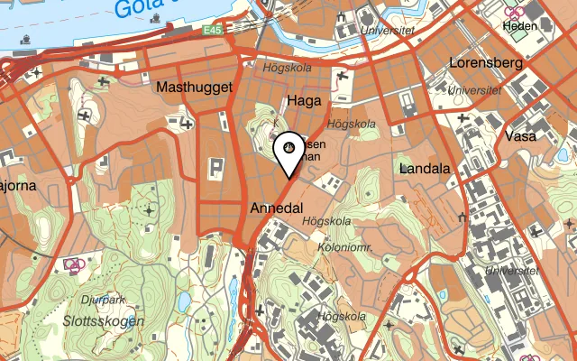 Karta som visar Yoshi på Övre Husargatan 17, 413 14 Göteborg