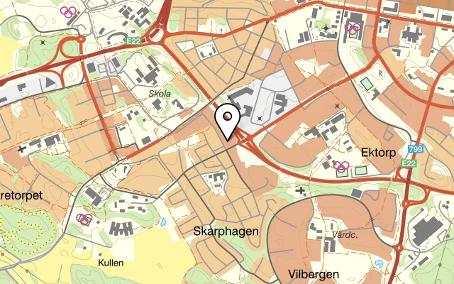 Karta som visar Pizzeria Paradiso på Skarphagsgatan 29G, 603 64 Norrköping