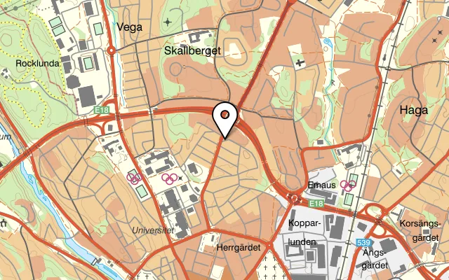 Karta som visar Gröna Woken på Kristiansborgsallén 36, 722 19 Västerås