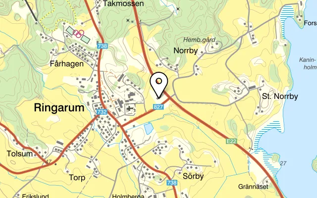 Karta som visar Rasta på Kyrkängsvägen 1, 610 41 Ringarum