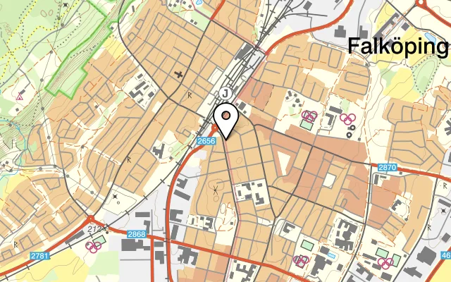 Karta som visar Restaurang Alfred på 141 52 Huddinge