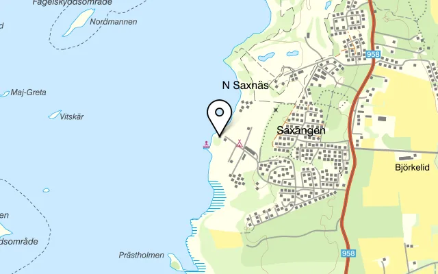Karta som visar Saxtugget på Utrustningskajen 15 39230, 392 30 Kalmar