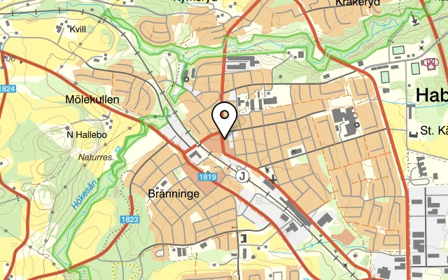 Karta som visar Landhs Konditori Habo på Jönköpingsvägen 3, 566 31 Habo