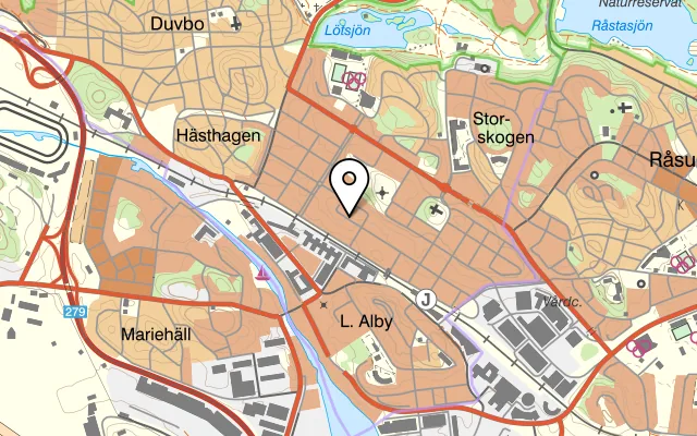 Karta som visar Lagan på Sturegatan 34, 172 31 Sundbyberg