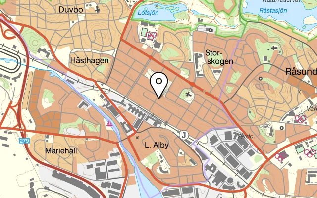 Karta som visar Restaurang Boulevard på Gustav III:s Boulevard 42, 169 73 Solna