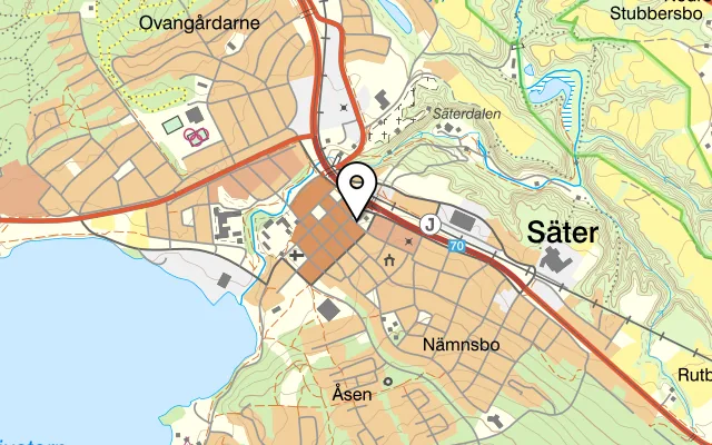 Karta som visar Resaurang Dalarasten på Vasagatan 2, 783 30 Säter
