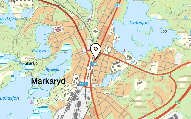 Karta som visar Asia Corner Restaurant på Drottninggatan 8, 285 31 Markaryd