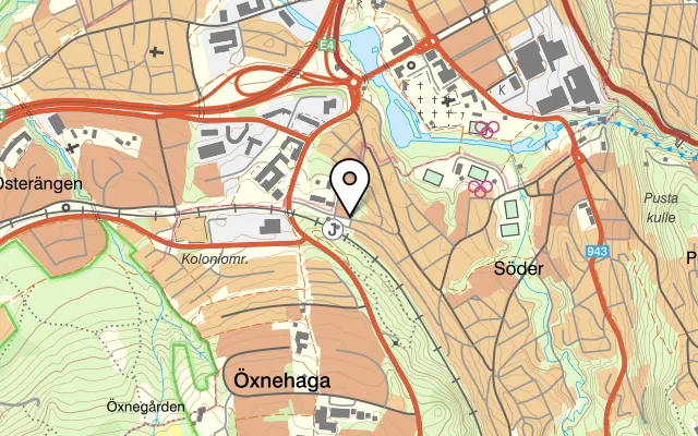 Karta som visar Pizzeria Majstången på Stationsgatan 20, 561 33 Huskvarna