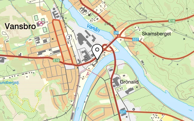 Karta som visar Värdshuset Flottaren på Järnavägen 12, 780 50 Vansbro