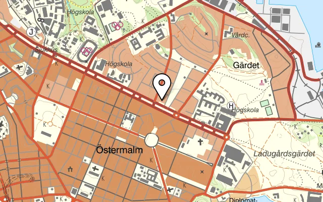 Karta som visar Diwan på Valhallavägen 153, 115 31 Stockholm