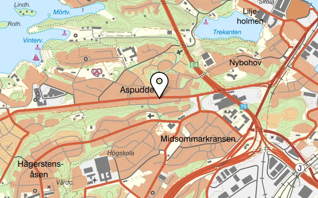 Karta som visar Bombay Taj på Hägerstensvägen 127, 126 48 Hägersten
