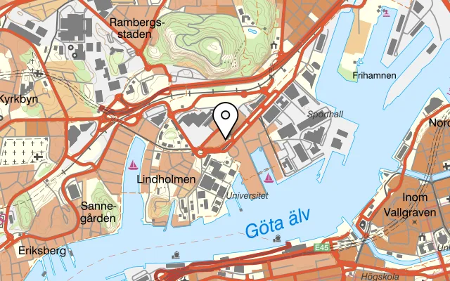 Karta som visar Bombay Bistro på Lindholmsallén 35, 417 53 Göteborg