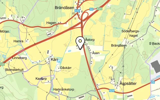 Karta som visar Restaurang Brändåsen på Brändåsen 214, 692 93 Kumla