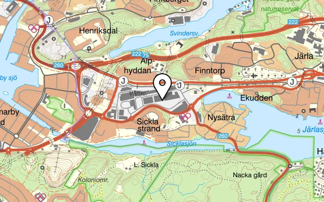 Karta som visar Minh på Siroccogatan 8, 131 34 Nacka