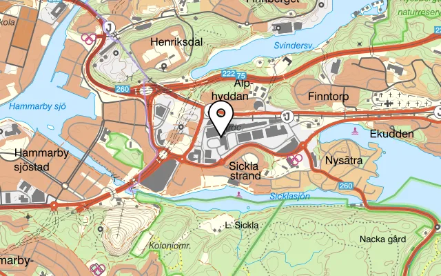 Karta som visar Libanesen på 131 54 Nacka