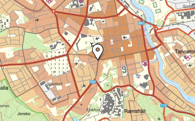 Karta som visar Drottningbaren på Elsa Brändströms gata 2, 582 27 Linköping