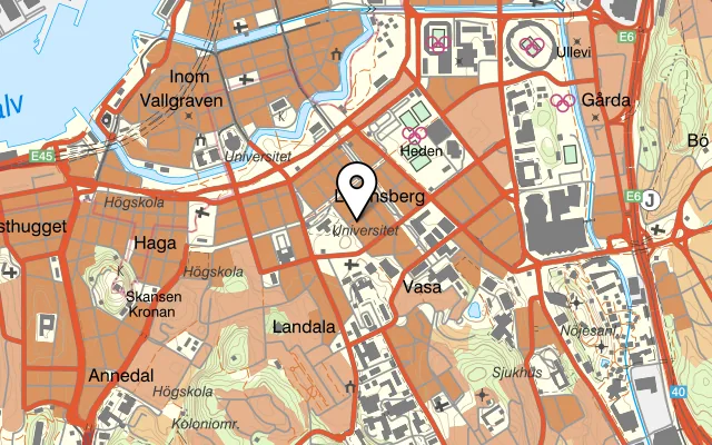 Karta som visar Flying Barrel på Kungsportsavenyen 12, 411 36 Göteborg