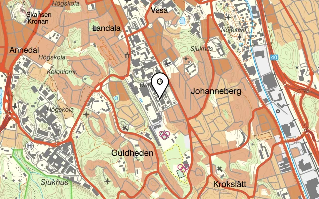 Karta som visar Restaurang Linsen på Hörsalsvägen 11, 412 58 Göteborg