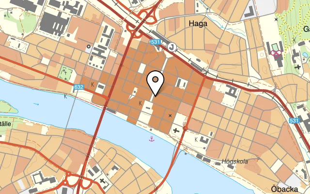 Karta som visar Harlequin på Rådhusesplanaden 2E, 903 28 Umeå