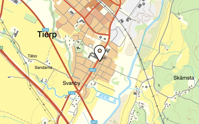 Karta som visar Svanby pizzeria på Skämstavägen 10, 815 37 Tierp