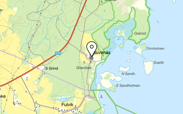 Karta som visar Stufvenäs Gästgiveri på Stuvenäsvägen 1, 385 97 Söderåkra