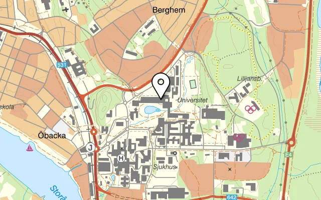 Karta som visar Café Lindell på Biblioteksgränd 10, 901 74 Umeå