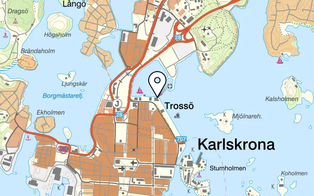 Karta som visar Italiano på Skeppsbrokajen 4, 371 33 Karlskrona