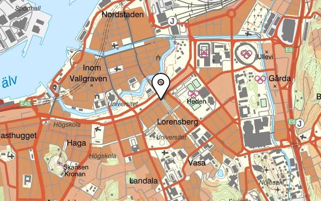 Karta som visar Olivia på Kungsportsavenyen 1, 411 36 Göteborg