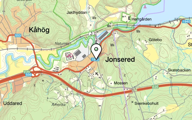 Karta som visar Safir på Jonseredsvägen 21, 433 75 Jonsered