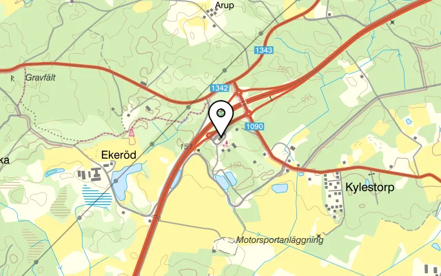 Karta som visar Ekerödsrasten på Ekeröd 5278, 242 94 Hörby