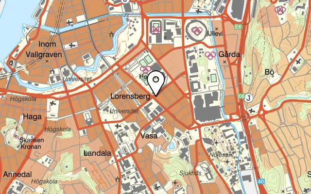 Karta som visar Restaurant Humm på Södra Vägen 2, 412 54 Göteborg