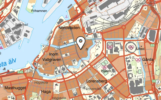Karta som visar John Scott's Stable på Kyrkogatan 33, 411 08 Göteborg, Sweden
