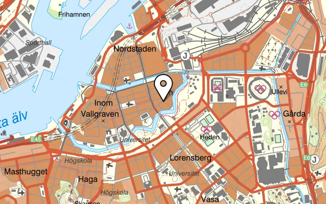 Karta som visar Källarkrogen på Östra Larmgatan 20, 411 07 Göteborg