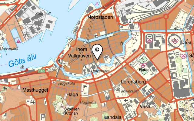 Karta som visar Södra Larm på Södra Larmgatan 9, 411 16 Göteborg