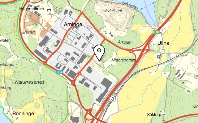 Karta som visar Jaktvillan på Leverantörsvägen 9, 187 66 Täby