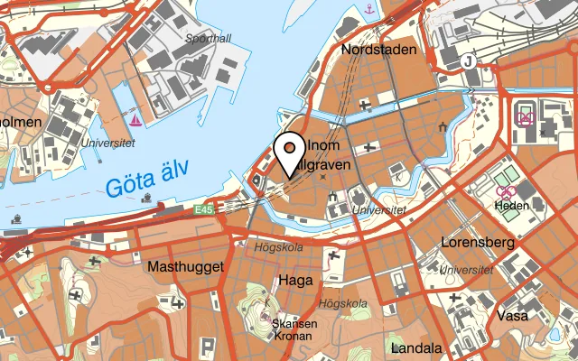 Karta som visar Fontana di trevi på Kungsgatan 6B, 411 19 Göteborg
